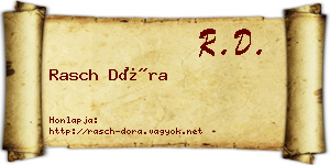 Rasch Dóra névjegykártya